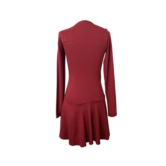 Reformation Coen Jersey Knit Long Sleeve Square Neck Mini Dress Size XS - Picture 4 of 12